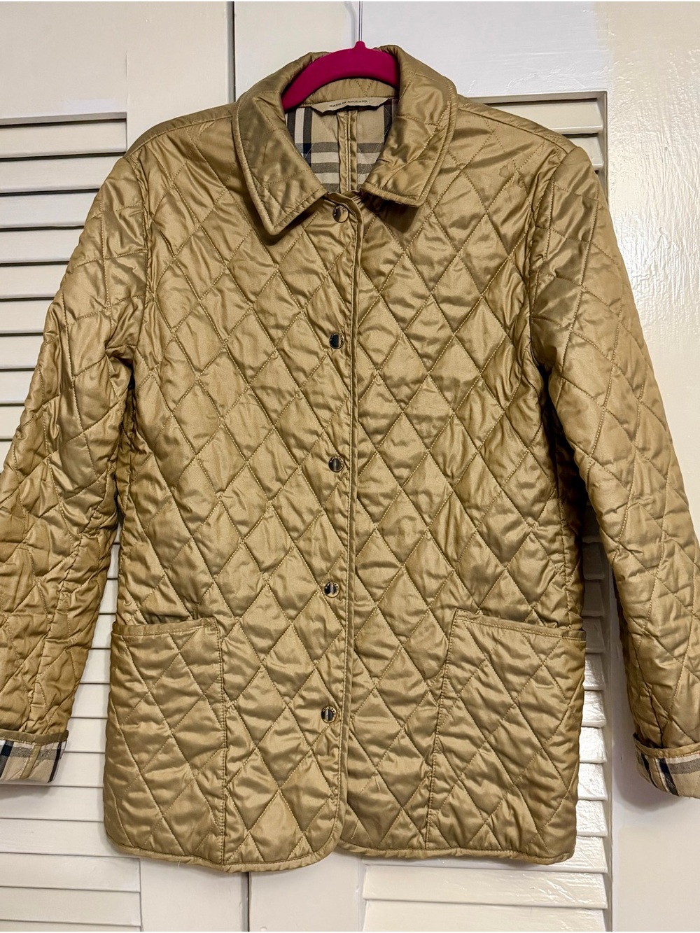 Burberry Tan Quilted Diamond Puffer Jacket